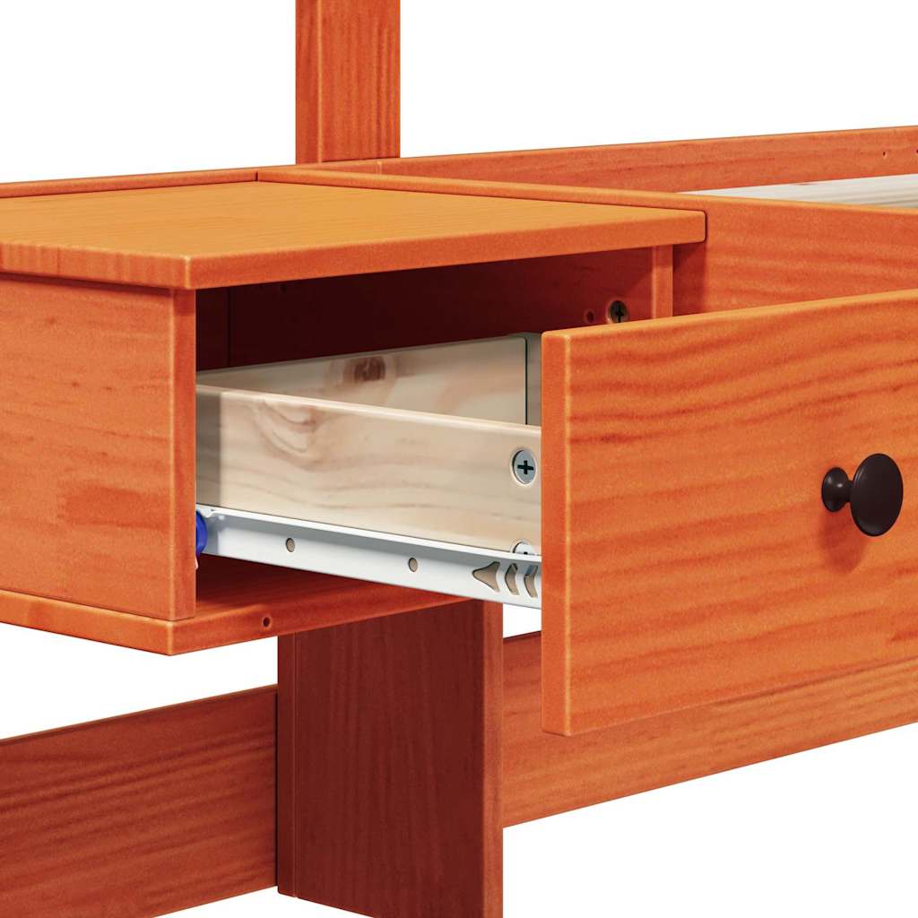 vidaXL Σκελετός Κρεβατιού Κερωτό καφέ 80 x 200 cm Στερεά ξυλεία πεύκου