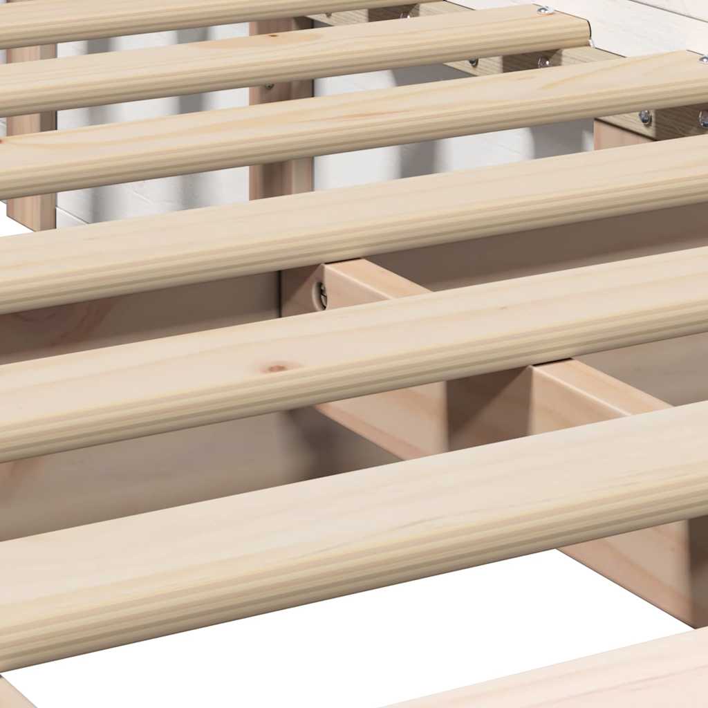 vidaXL Σκελετός Κρεβατιού Λευκό 75 x 190 cm Στερεά ξυλεία πεύκου
