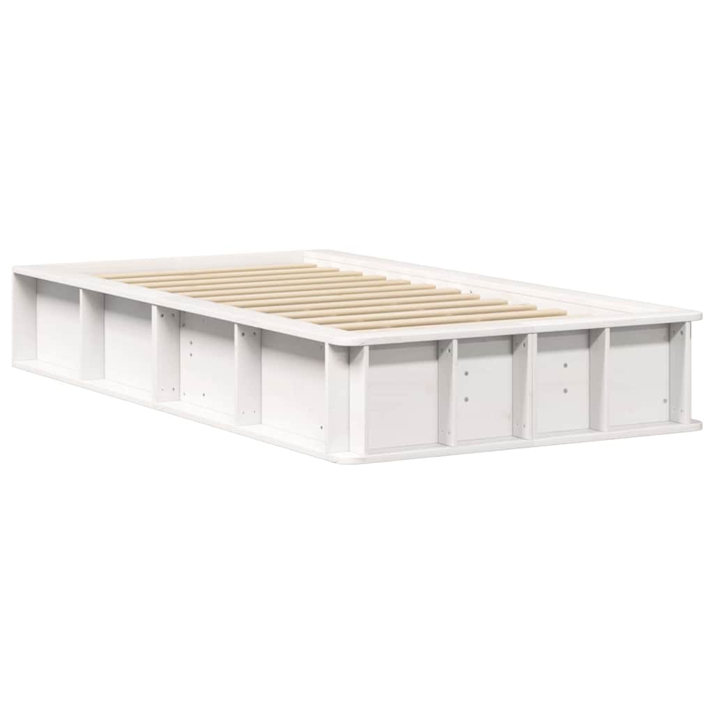 vidaXL Σκελετός Κρεβατιού Λευκό 75 x 190 cm Στερεά ξυλεία πεύκου