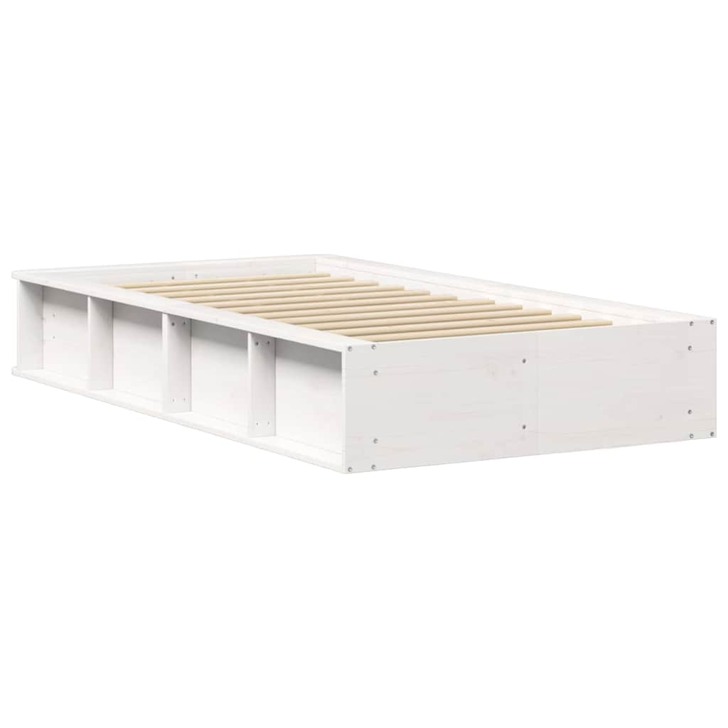 vidaXL Σκελετός Κρεβατιού Λευκό 75 x 190 cm Στερεά ξυλεία πεύκου
