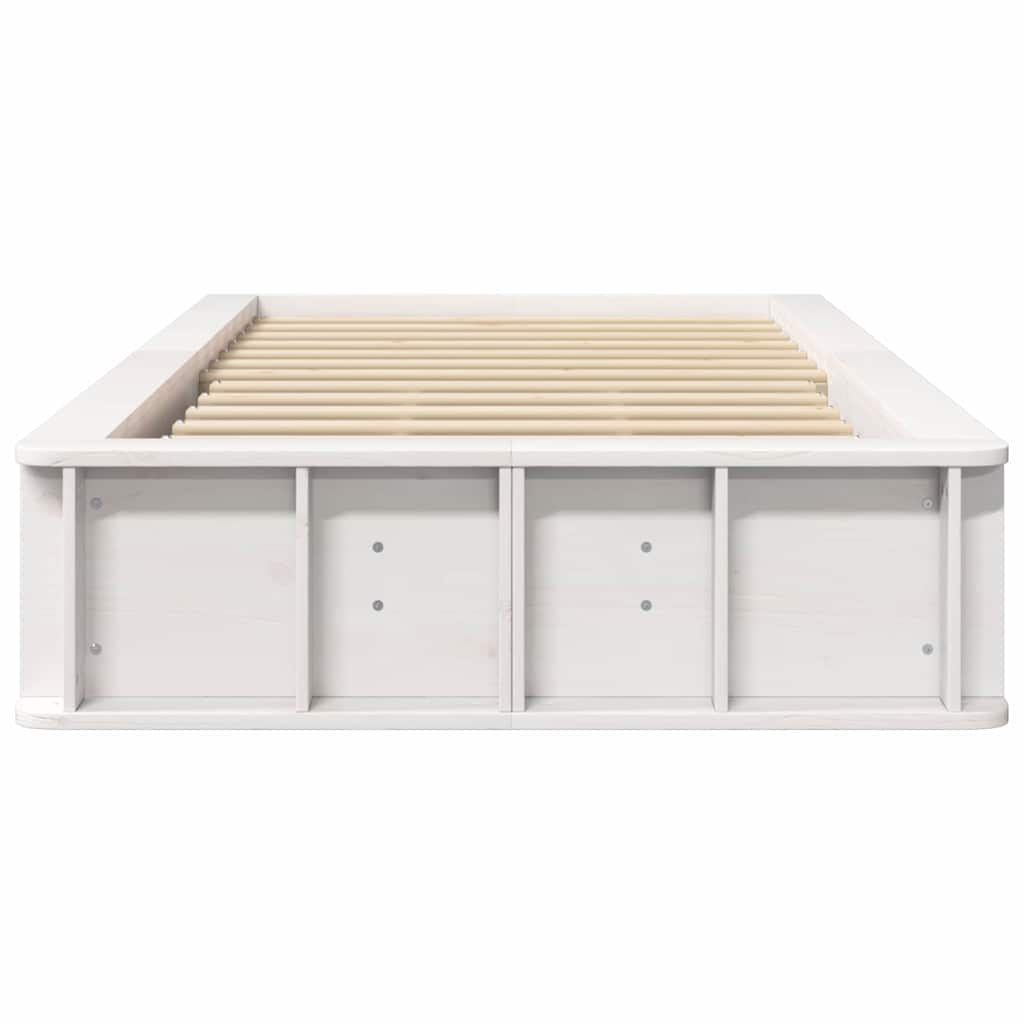 vidaXL Σκελετός Κρεβατιού Λευκό 75 x 190 cm Στερεά ξυλεία πεύκου