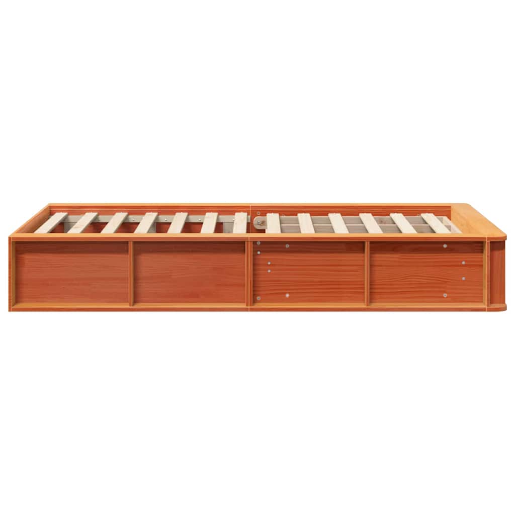vidaXL Σκελετός Κρεβατιού Κερωτό καφέ 75 x 190 cm Στερεά ξυλεία πεύκου