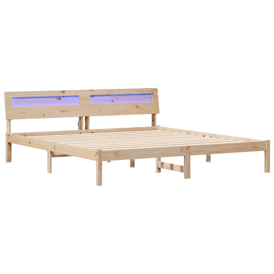 vidaXL Σκελετός Κρεβατιού Καφέ 180 x 200 cm Στερεά ξυλεία πεύκου