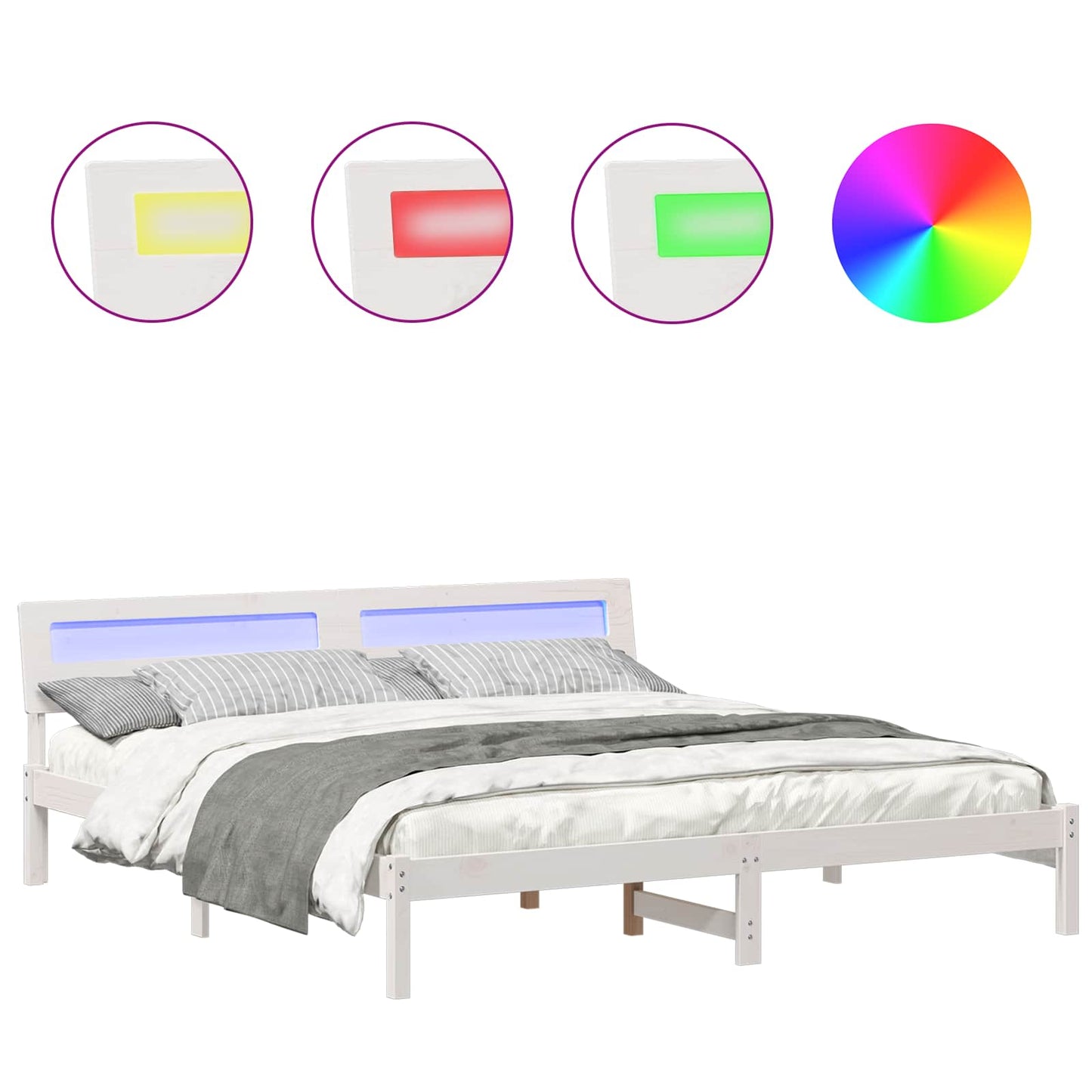 vidaXL Σκελετός Κρεβατιού Λευκό 180 x 200 cm Στερεά ξυλεία πεύκου