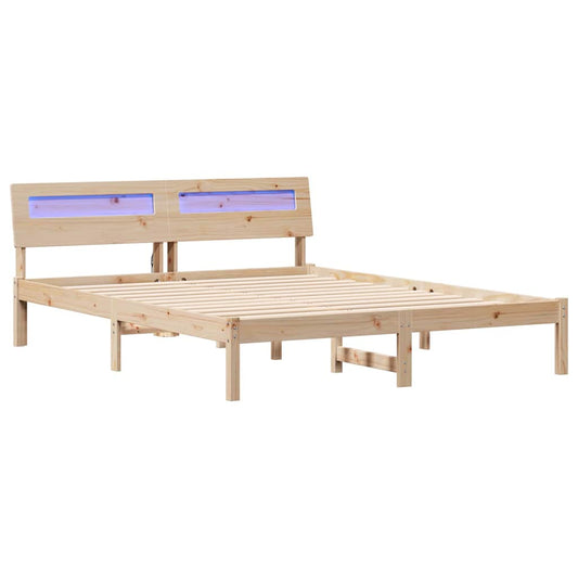 vidaXL Σκελετός Κρεβατιού Καφέ 160 x 200 cm Στερεά ξυλεία πεύκου