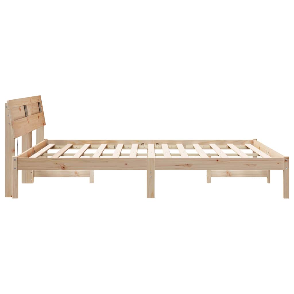 vidaXL Σκελετός Κρεβατιού Καφέ 160 x 200 cm Στερεά ξυλεία πεύκου