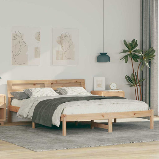 vidaXL Σκελετός Κρεβατιού Καφέ 150 x 200 cm Στερεά ξυλεία πεύκου