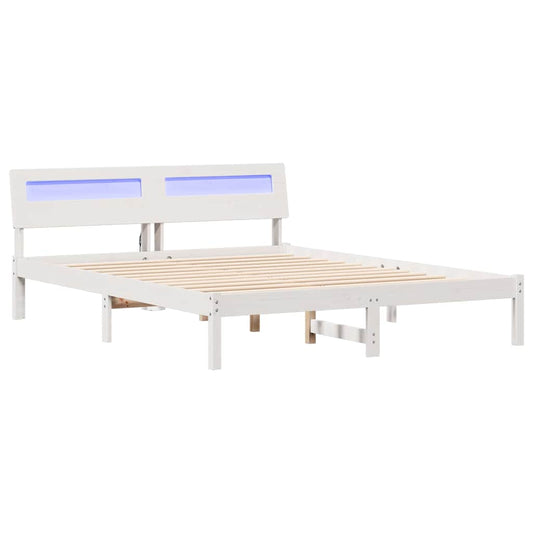 vidaXL Σκελετός Κρεβατιού Λευκό 140 x 200 cm Στερεά ξυλεία πεύκου