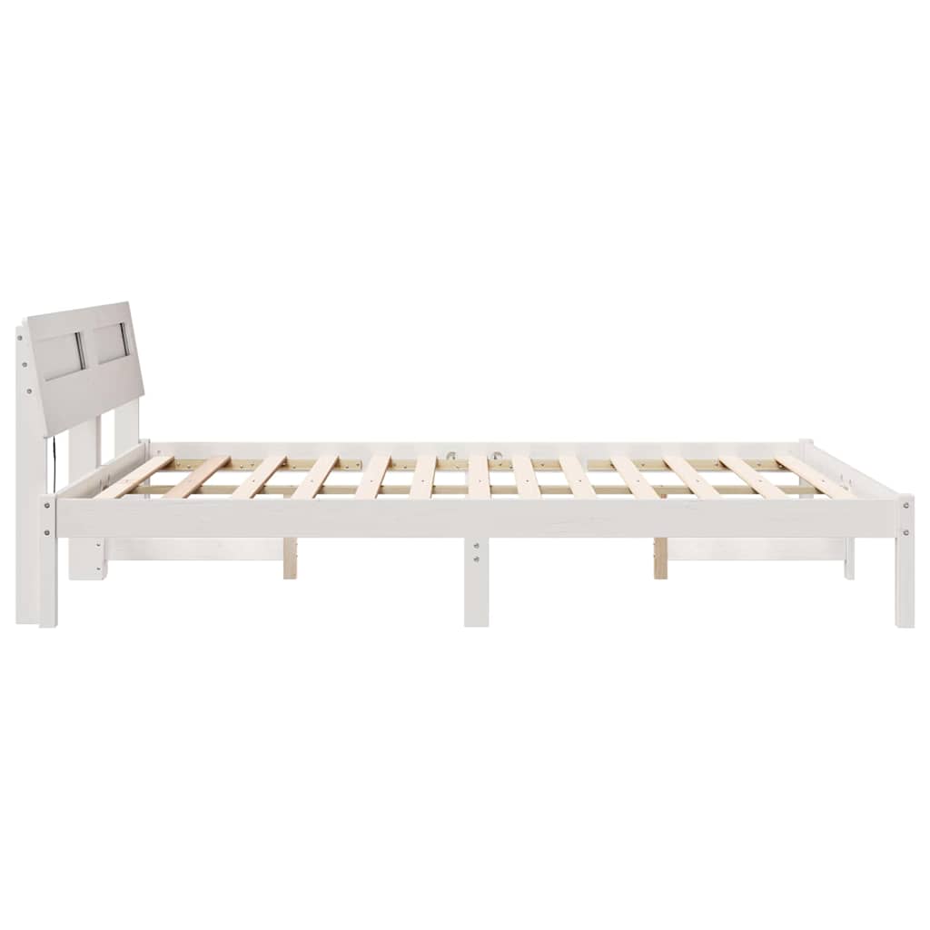 vidaXL Σκελετός Κρεβατιού Λευκό 140 x 200 cm Στερεά ξυλεία πεύκου