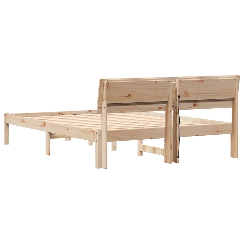 vidaXL Σκελετός Κρεβατιού Καφέ 120 x 200 cm Στερεά ξυλεία πεύκου