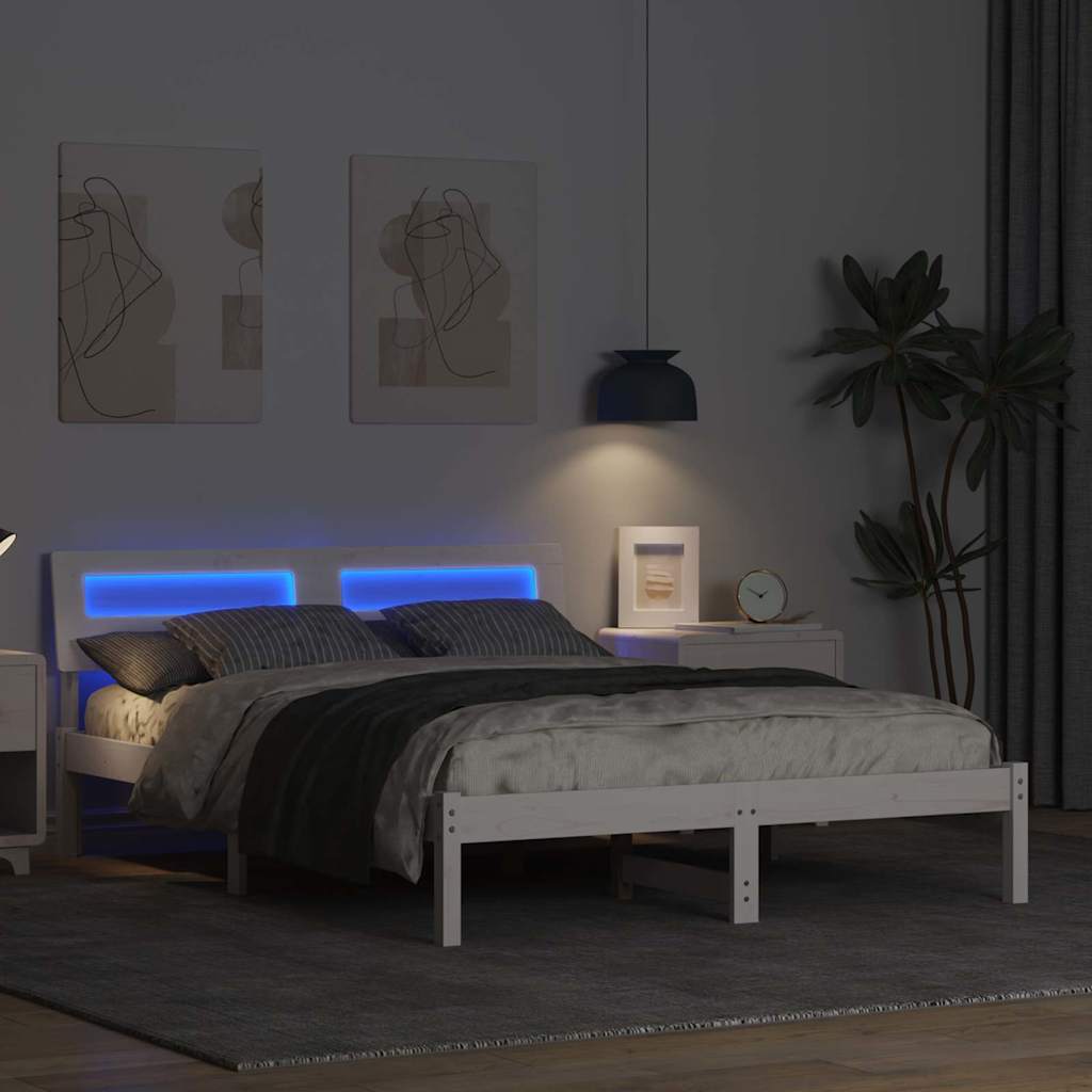 vidaXL Σκελετός Κρεβατιού Λευκό 120 x 200 cm Στερεά ξυλεία πεύκου