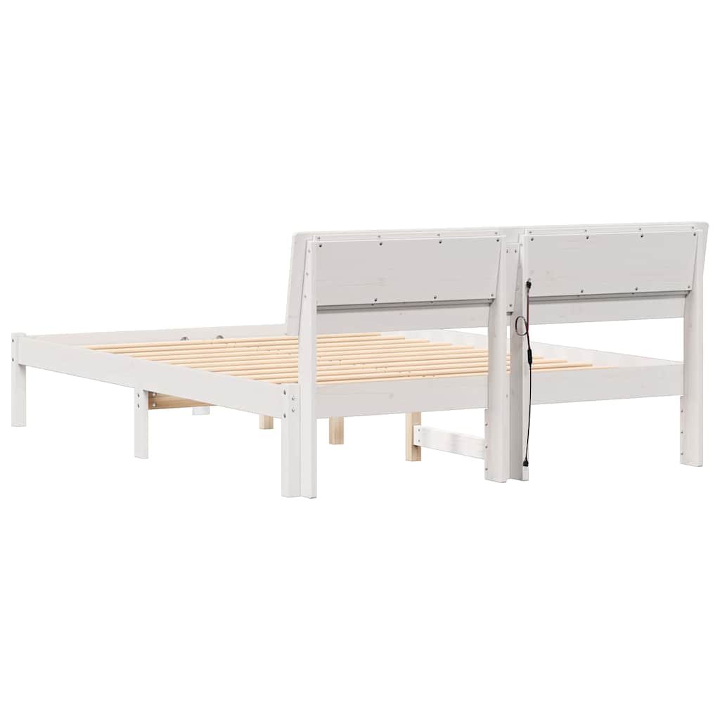 vidaXL Σκελετός Κρεβατιού Λευκό 120 x 200 cm Στερεά ξυλεία πεύκου