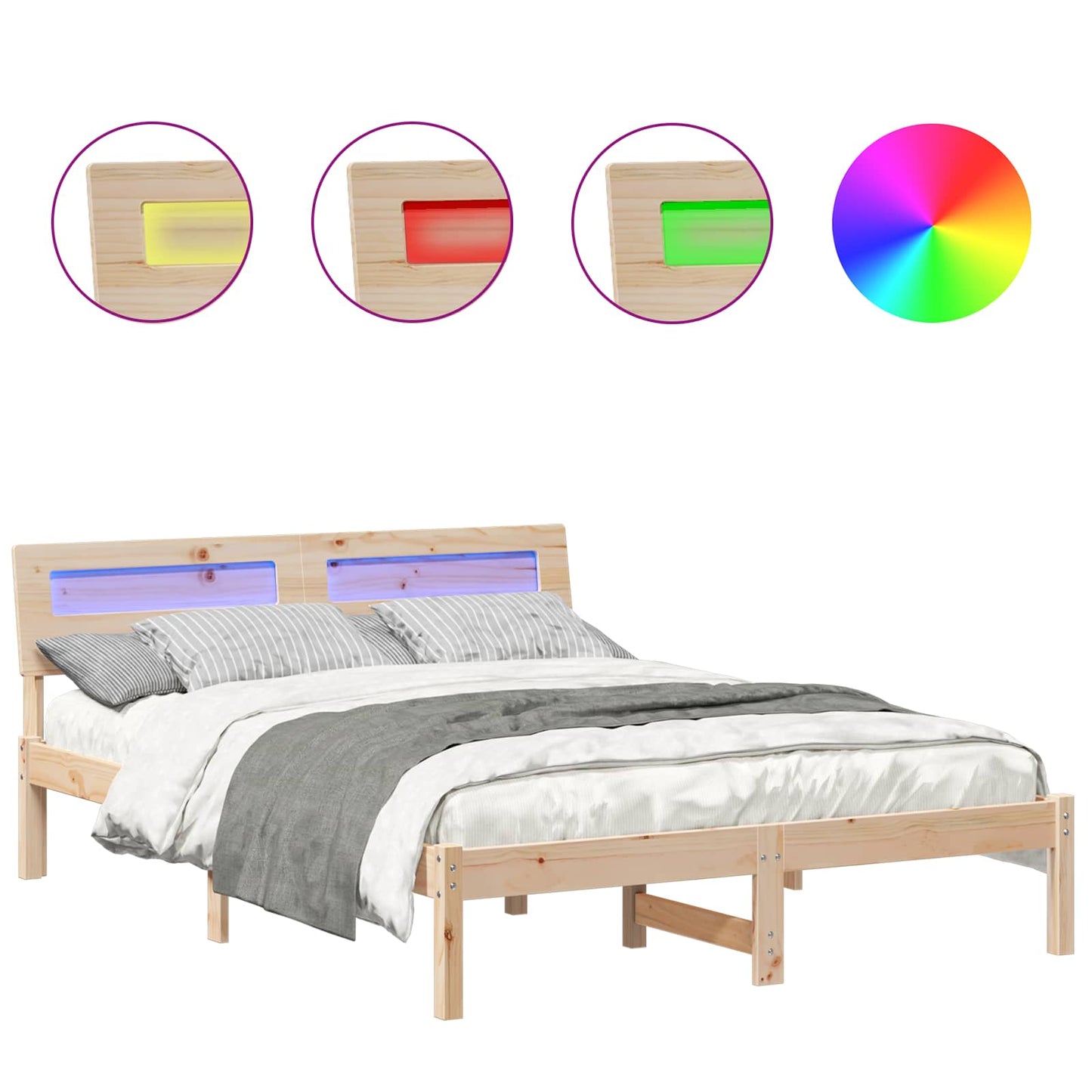 vidaXL Σκελετός Κρεβατιού Καφέ 135 x 190 cm Στερεά ξυλεία πεύκου