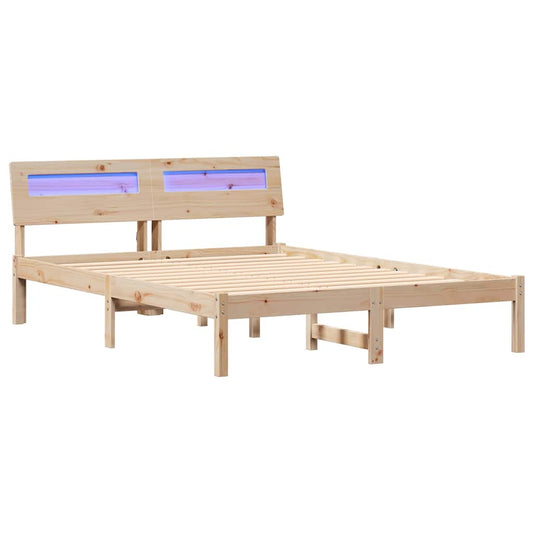 vidaXL Σκελετός Κρεβατιού Καφέ 135 x 190 cm Στερεά ξυλεία πεύκου