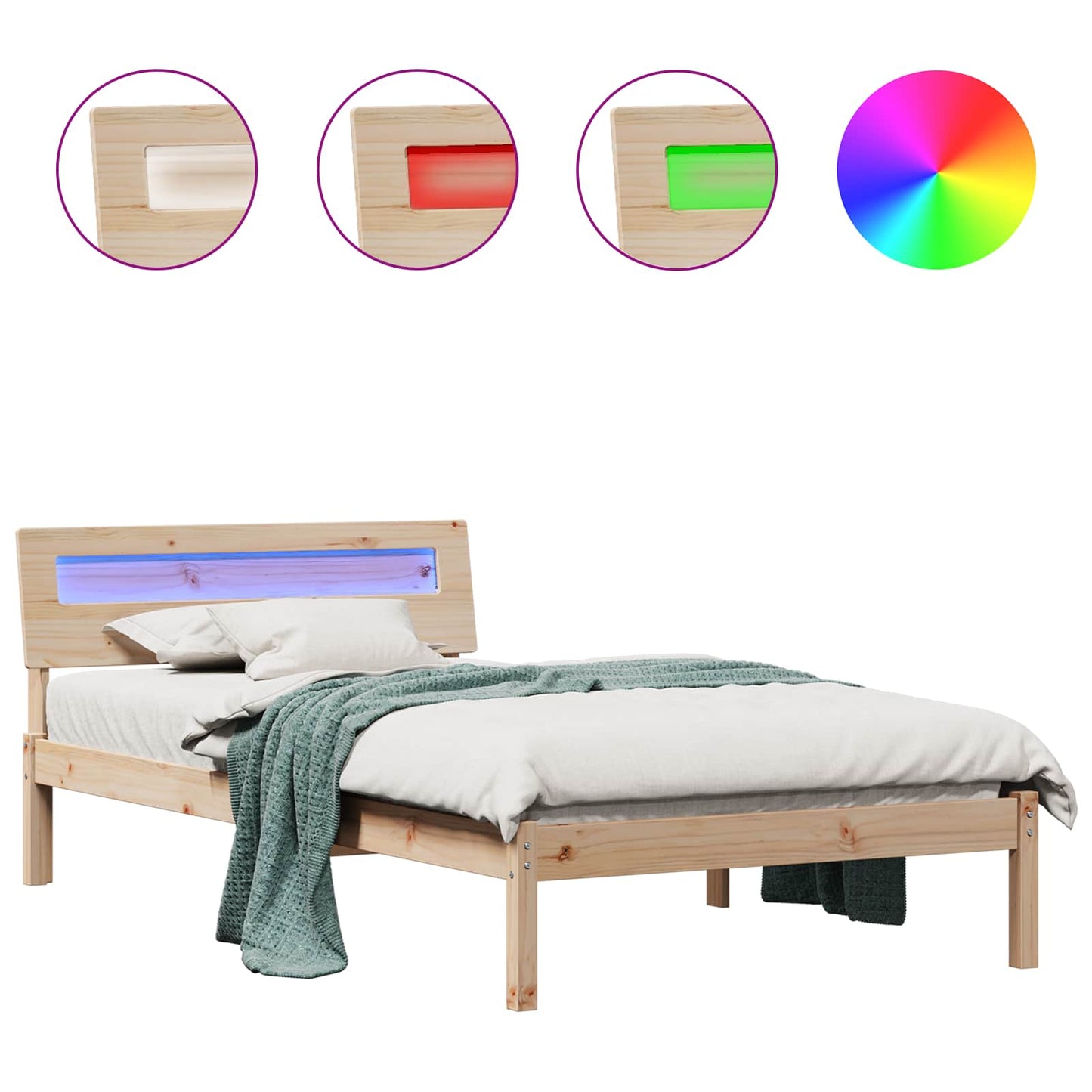 vidaXL Σκελετός Κρεβατιού Καφέ 90 x 200 cm Στερεά ξυλεία πεύκου