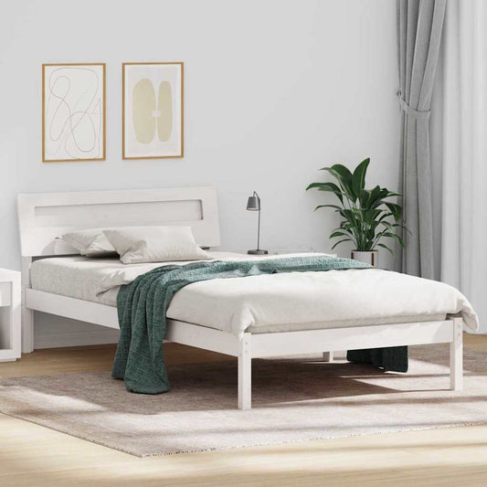 vidaXL Σκελετός Κρεβατιού Λευκό 90 x 200 cm Στερεά ξυλεία πεύκου
