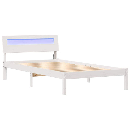 vidaXL Σκελετός Κρεβατιού Λευκό 90 x 200 cm Στερεά ξυλεία πεύκου
