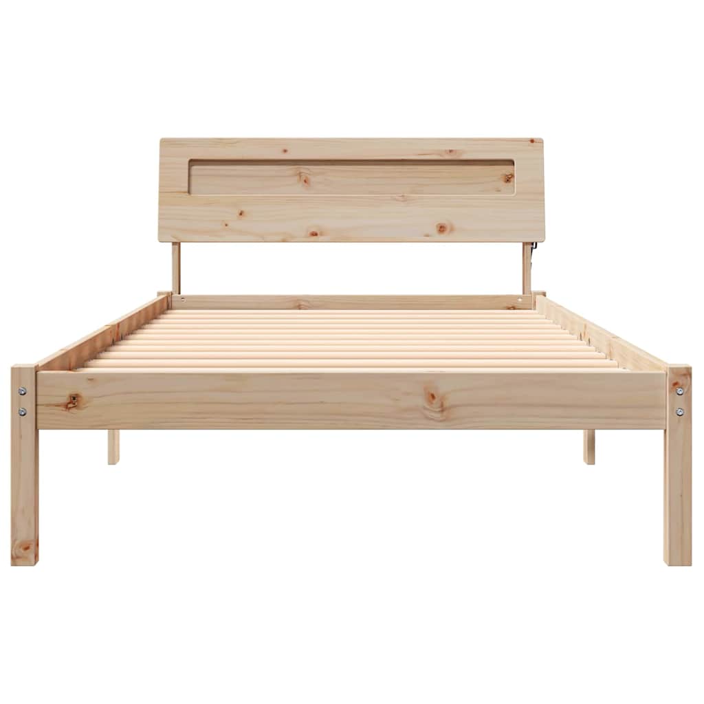 vidaXL Σκελετός Κρεβατιού Καφέ 80 x 200 cm Στερεά ξυλεία πεύκου
