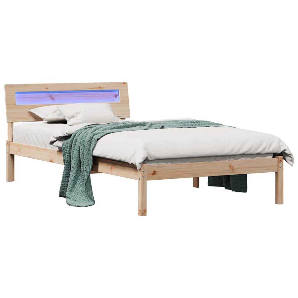 vidaXL Σκελετός Κρεβατιού Καφέ 80 x 200 cm Στερεά ξυλεία πεύκου