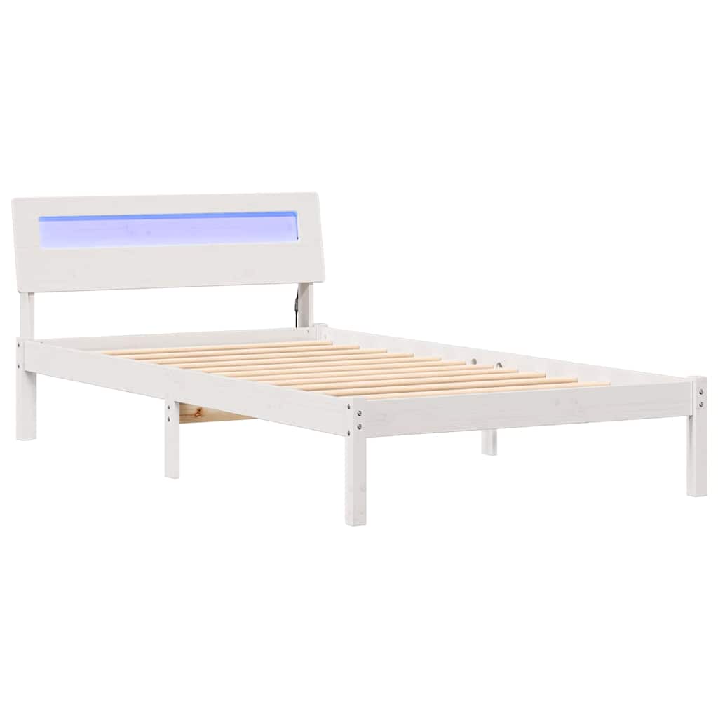 vidaXL Σκελετός Κρεβατιού Λευκό 80 x 200 cm Στερεά ξυλεία πεύκου