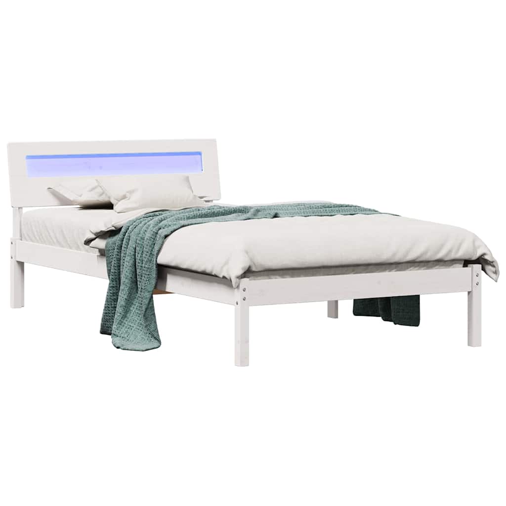 vidaXL Σκελετός Κρεβατιού Λευκό 80 x 200 cm Στερεά ξυλεία πεύκου