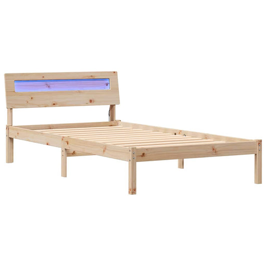vidaXL Σκελετός Κρεβατιού Καφέ 90 x 190 cm Στερεά ξυλεία πεύκου