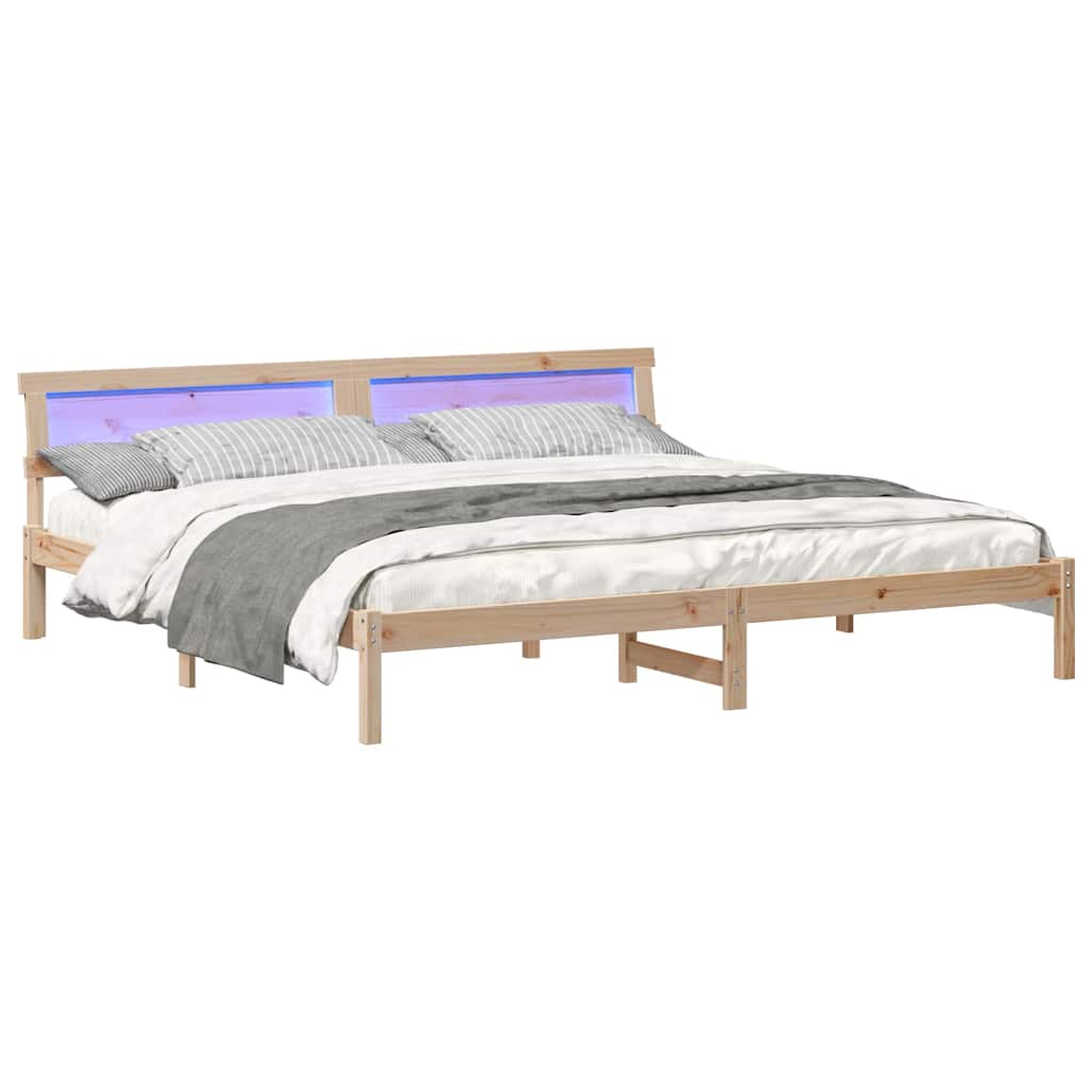 vidaXL Σκελετός Κρεβατιού Καφέ 180 x 200 cm Στερεά ξυλεία πεύκου