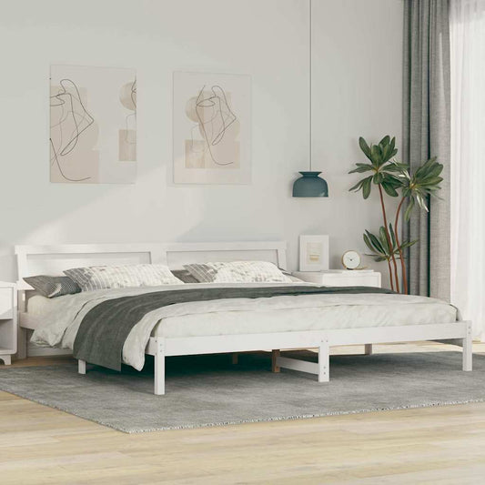vidaXL Σκελετός Κρεβατιού Λευκό 180 x 200 cm Στερεά ξυλεία πεύκου