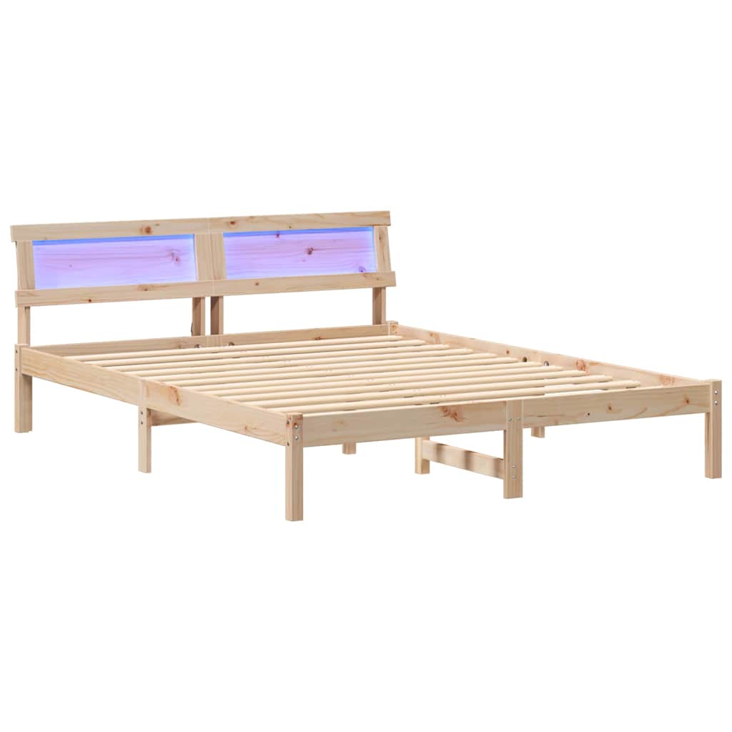 vidaXL Σκελετός Κρεβατιού Καφέ 160 x 200 cm Στερεά ξυλεία πεύκου