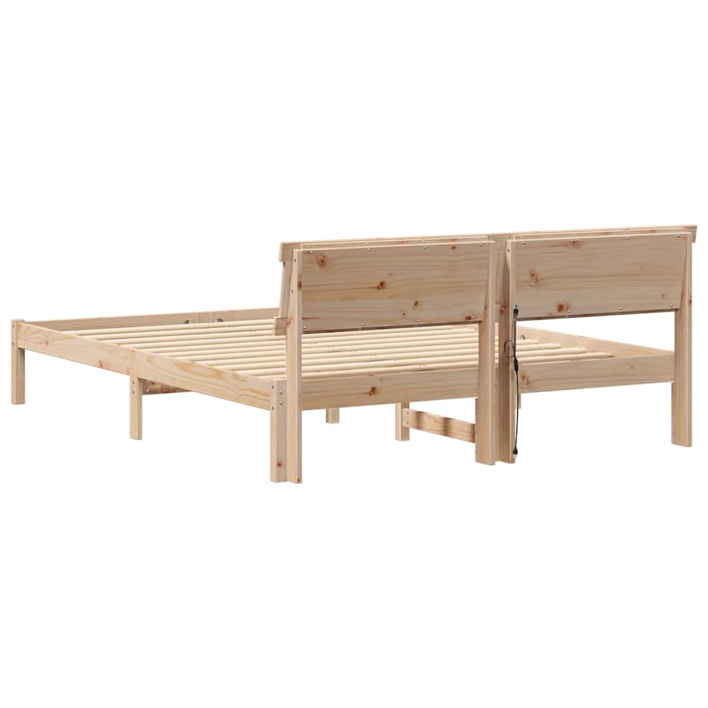 vidaXL Σκελετός Κρεβατιού Καφέ 160 x 200 cm Στερεά ξυλεία πεύκου