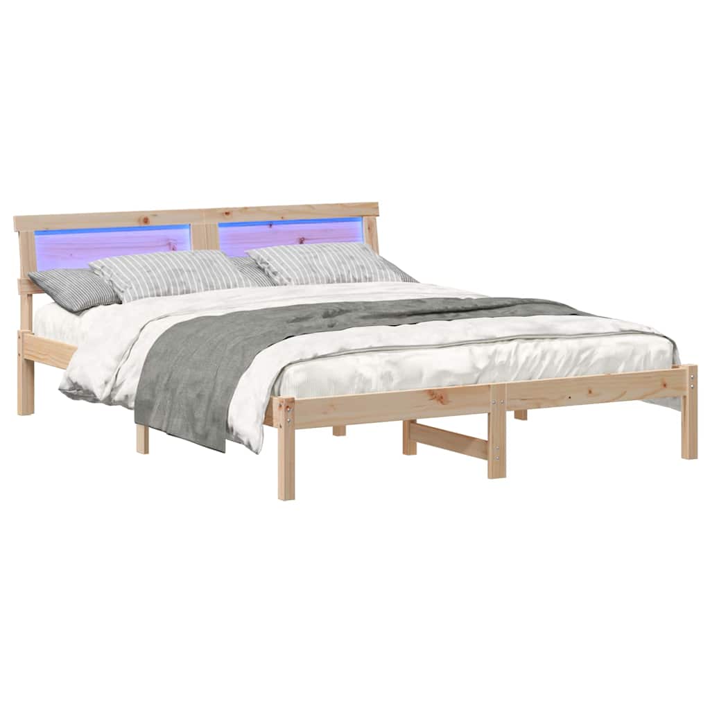 vidaXL Σκελετός Κρεβατιού Καφέ 160 x 200 cm Στερεά ξυλεία πεύκου