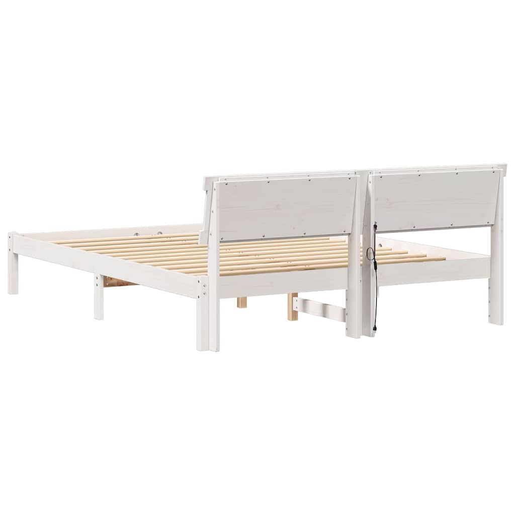 vidaXL Σκελετός Κρεβατιού Λευκό 160 x 200 cm Στερεά ξυλεία πεύκου