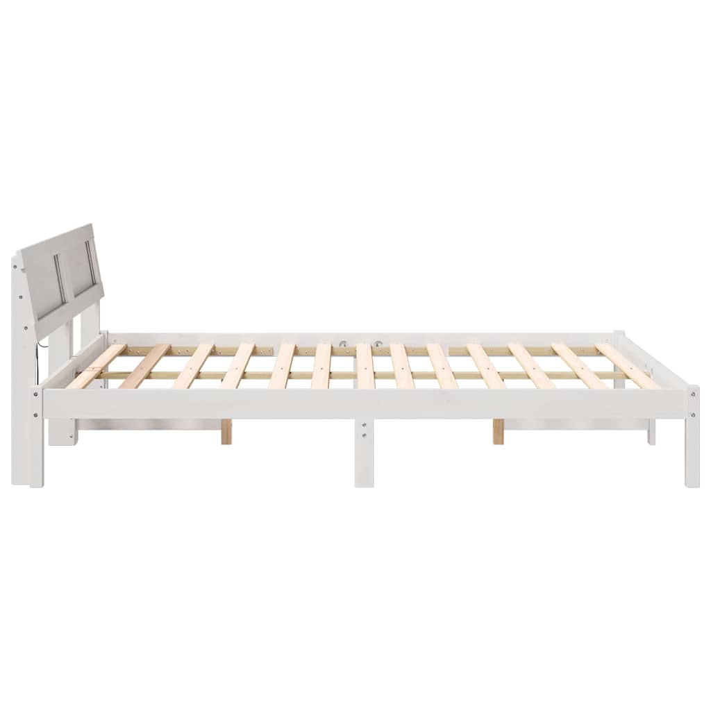 vidaXL Σκελετός Κρεβατιού Λευκό 160 x 200 cm Στερεά ξυλεία πεύκου