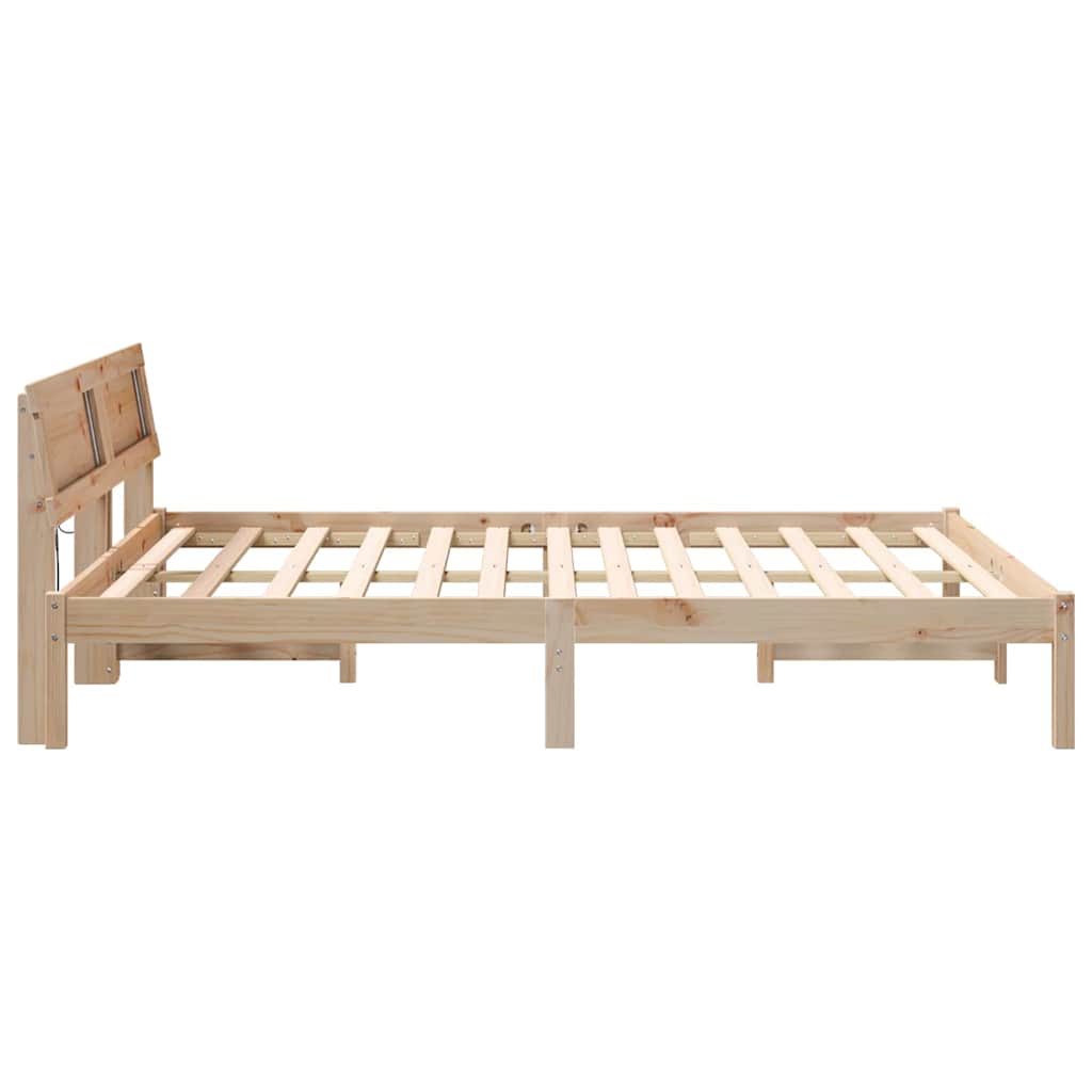 vidaXL Σκελετός Κρεβατιού Καφέ 140 x 200 cm Στερεά ξυλεία πεύκου