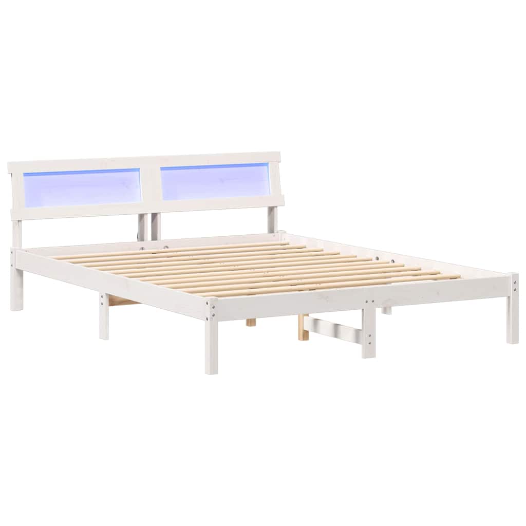 vidaXL Σκελετός Κρεβατιού Λευκό 140 x 200 cm Στερεά ξυλεία πεύκου