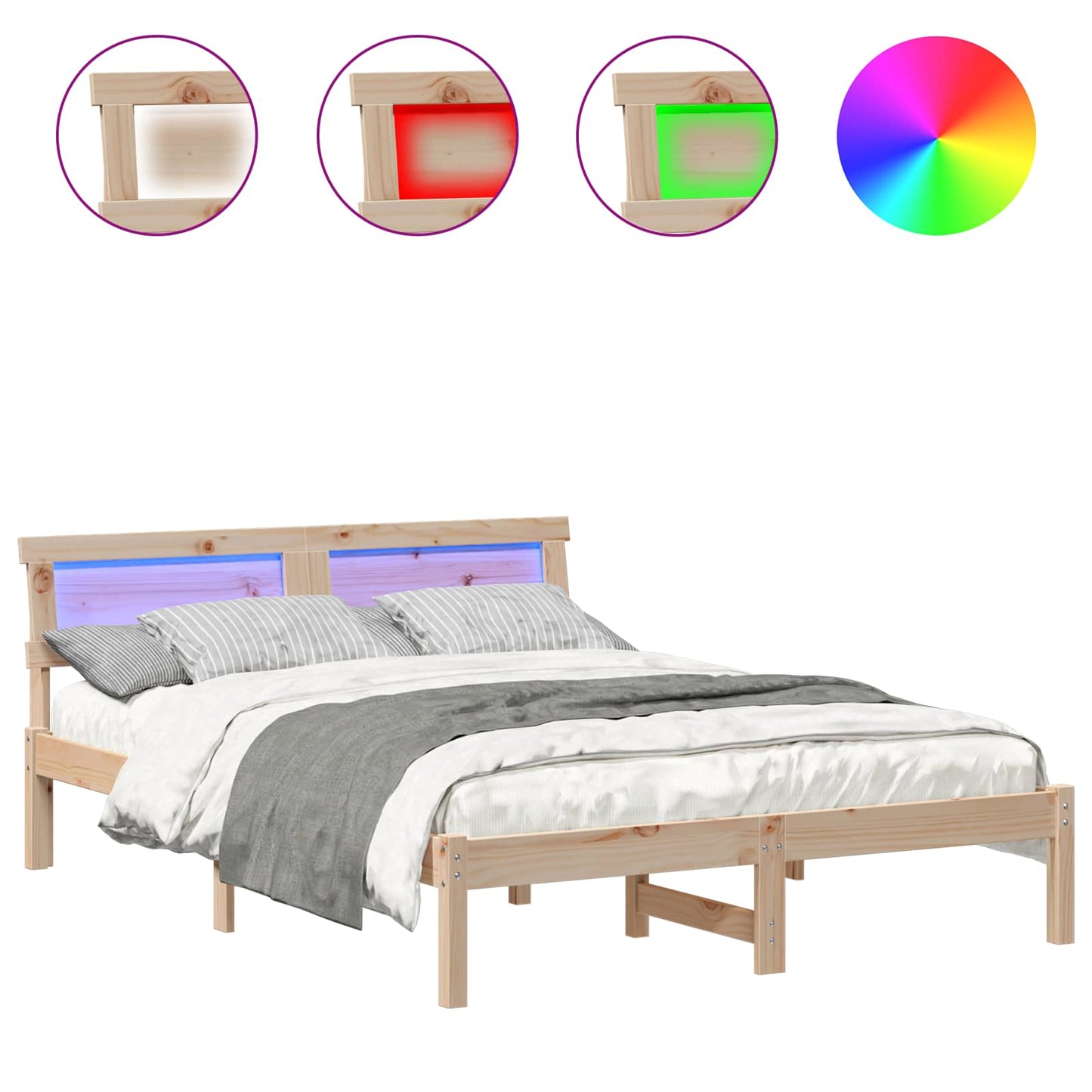 vidaXL Σκελετός Κρεβατιού Καφέ 135 x 190 cm Στερεά ξυλεία πεύκου
