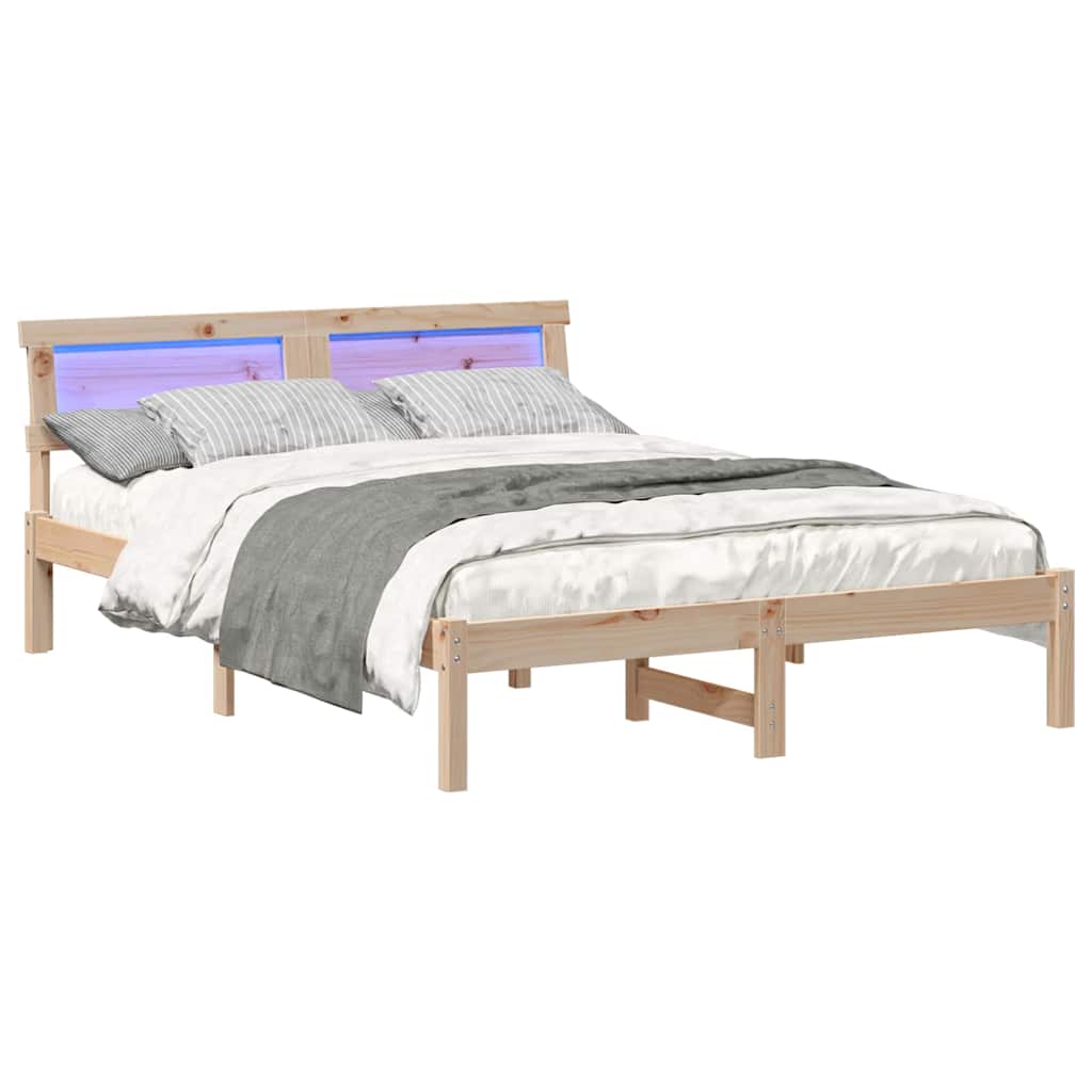 vidaXL Σκελετός Κρεβατιού Καφέ 120 x 190 cm Στερεά ξυλεία πεύκου
