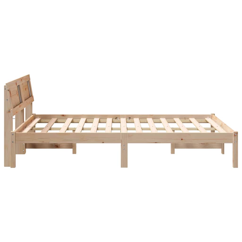vidaXL Σκελετός Κρεβατιού Καφέ 120 x 190 cm Στερεά ξυλεία πεύκου