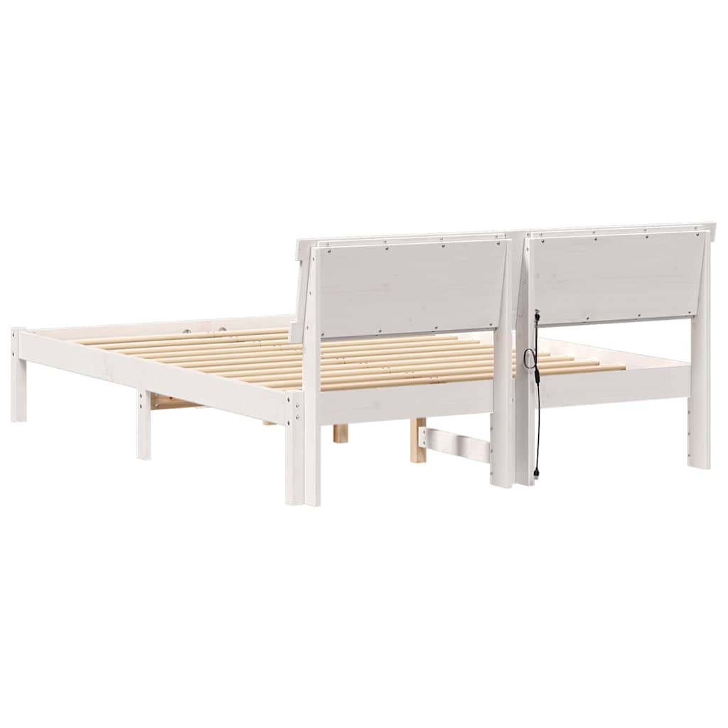 vidaXL Σκελετός Κρεβατιού Λευκό 120 x 190 cm Στερεά ξυλεία πεύκου