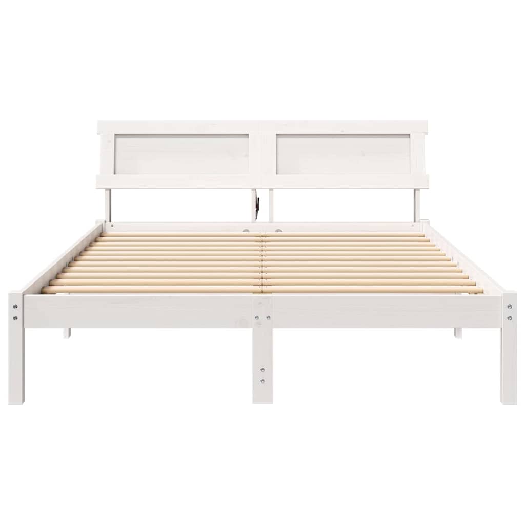 vidaXL Σκελετός Κρεβατιού Λευκό 120 x 190 cm Στερεά ξυλεία πεύκου