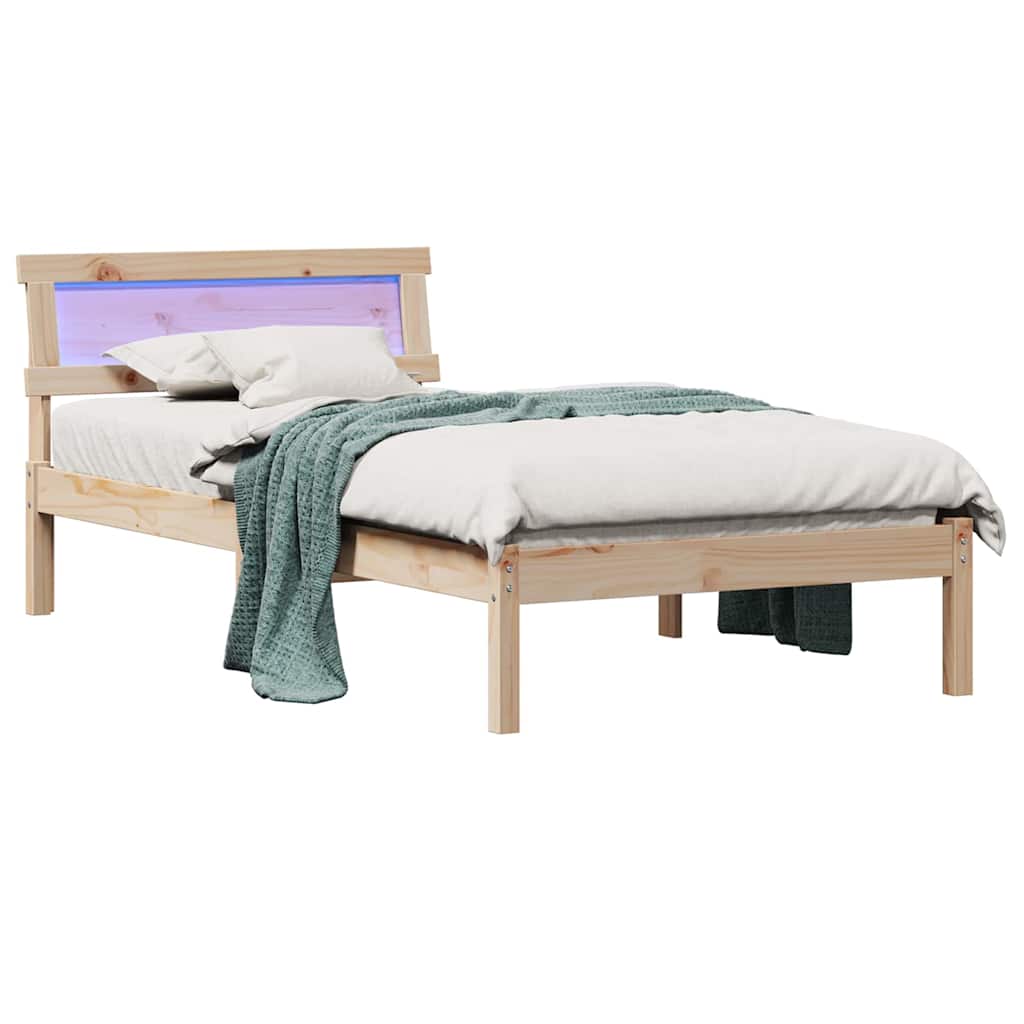 vidaXL Σκελετός Κρεβατιού Καφέ 100 x 200 cm Στερεά ξυλεία πεύκου