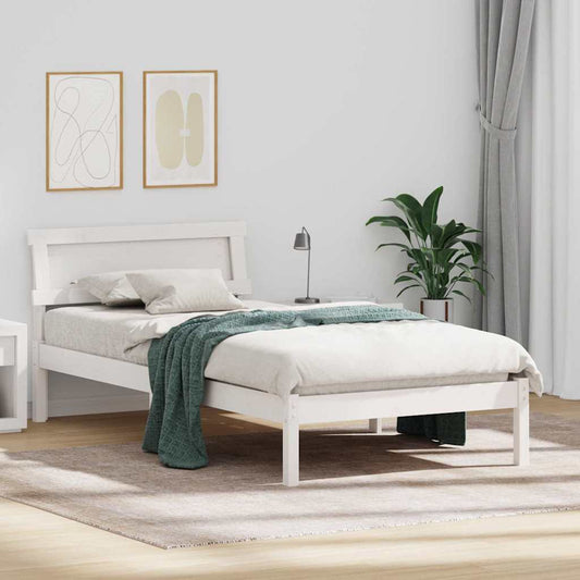 vidaXL Σκελετός Κρεβατιού Λευκό 100 x 200 cm Στερεά ξυλεία πεύκου