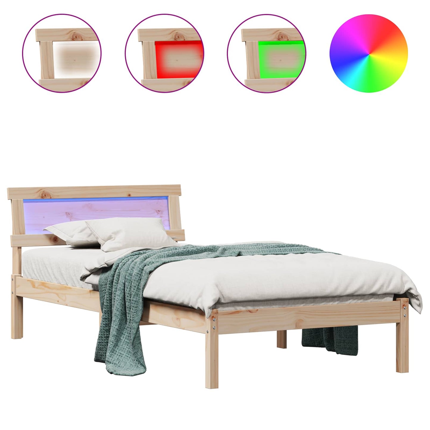 vidaXL Σκελετός Κρεβατιού Καφέ 90 x 190 cm Στερεά ξυλεία πεύκου