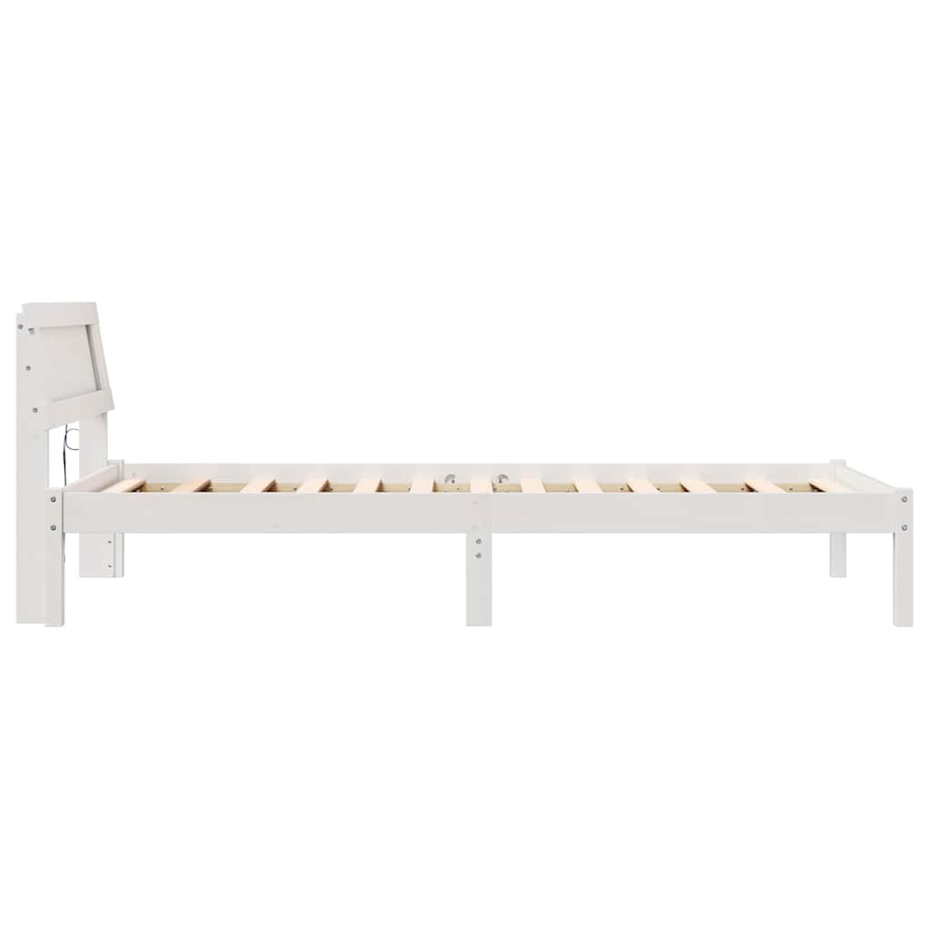 vidaXL Σκελετός Κρεβατιού Λευκό 90 x 190 cm Στερεά ξυλεία πεύκου