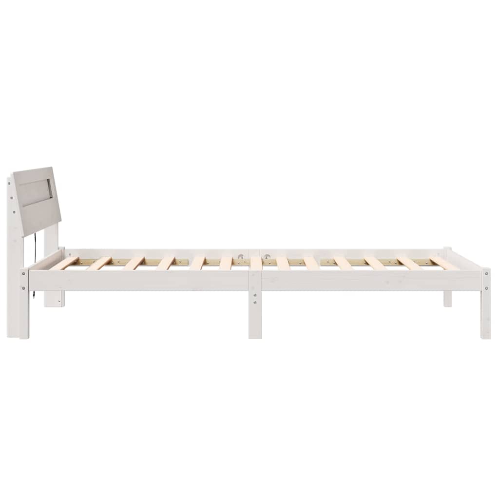 vidaXL Σκελετός Κρεβατιού Λευκό 90 x 190 cm Στερεά ξυλεία πεύκου