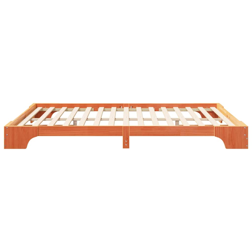 vidaXL Σκελετός Κρεβατιού Καφέ 160 x 210 cm Στερεά ξυλεία πεύκου