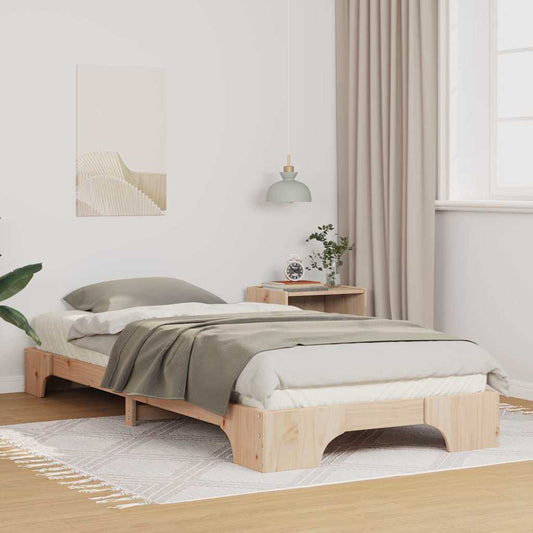 vidaXL Σκελετός Κρεβατιού Καφέ 80 x 220 cm Στερεά ξυλεία πεύκου