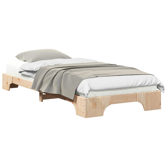 vidaXL Σκελετός Κρεβατιού Καφέ 80 x 220 cm Στερεά ξυλεία πεύκου
