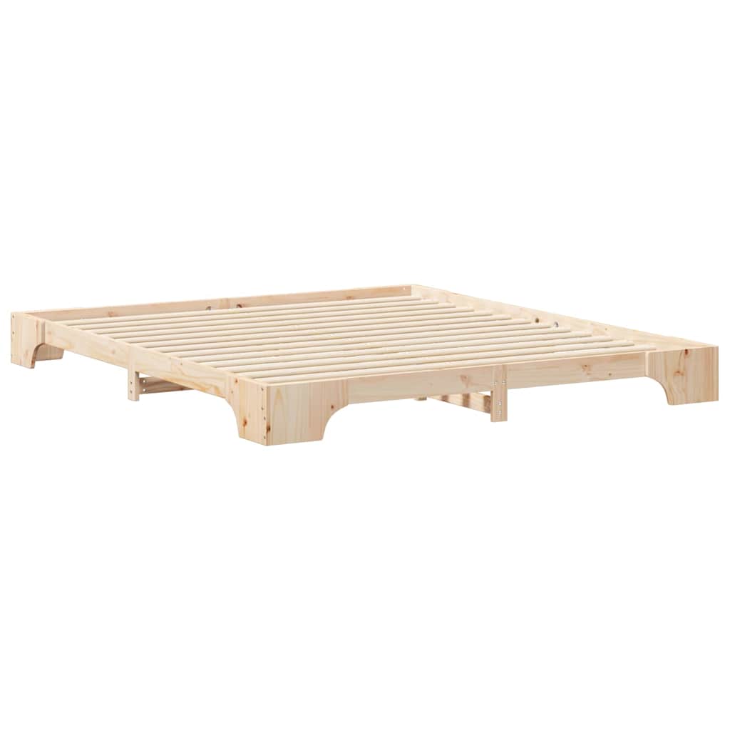 vidaXL Σκελετός Κρεβατιού Καφέ 200 x 220 cm Στερεά ξυλεία πεύκου