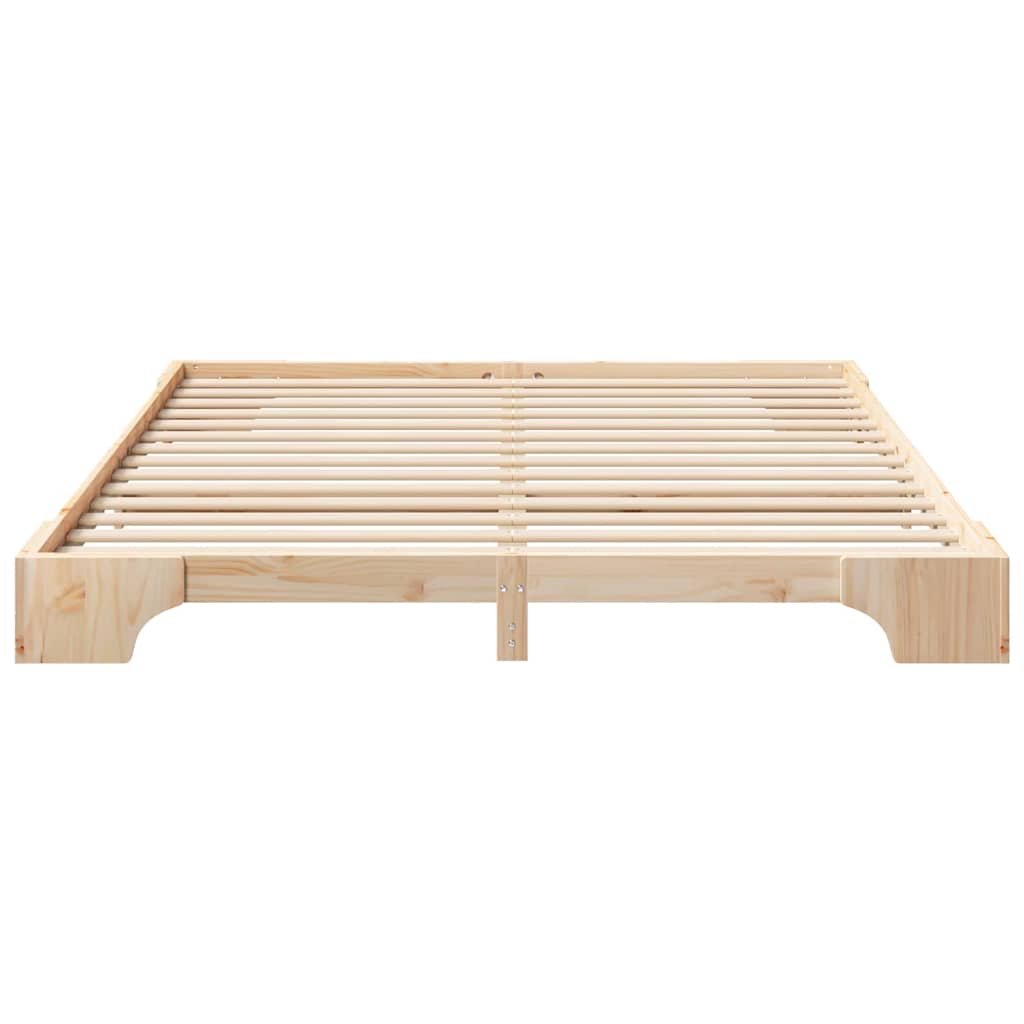 vidaXL Σκελετός Κρεβατιού Καφέ 200 x 220 cm Στερεά ξυλεία πεύκου